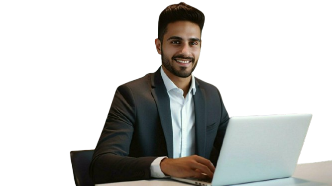 smiling businessman indoors looking at camera working on free photo removebg preview